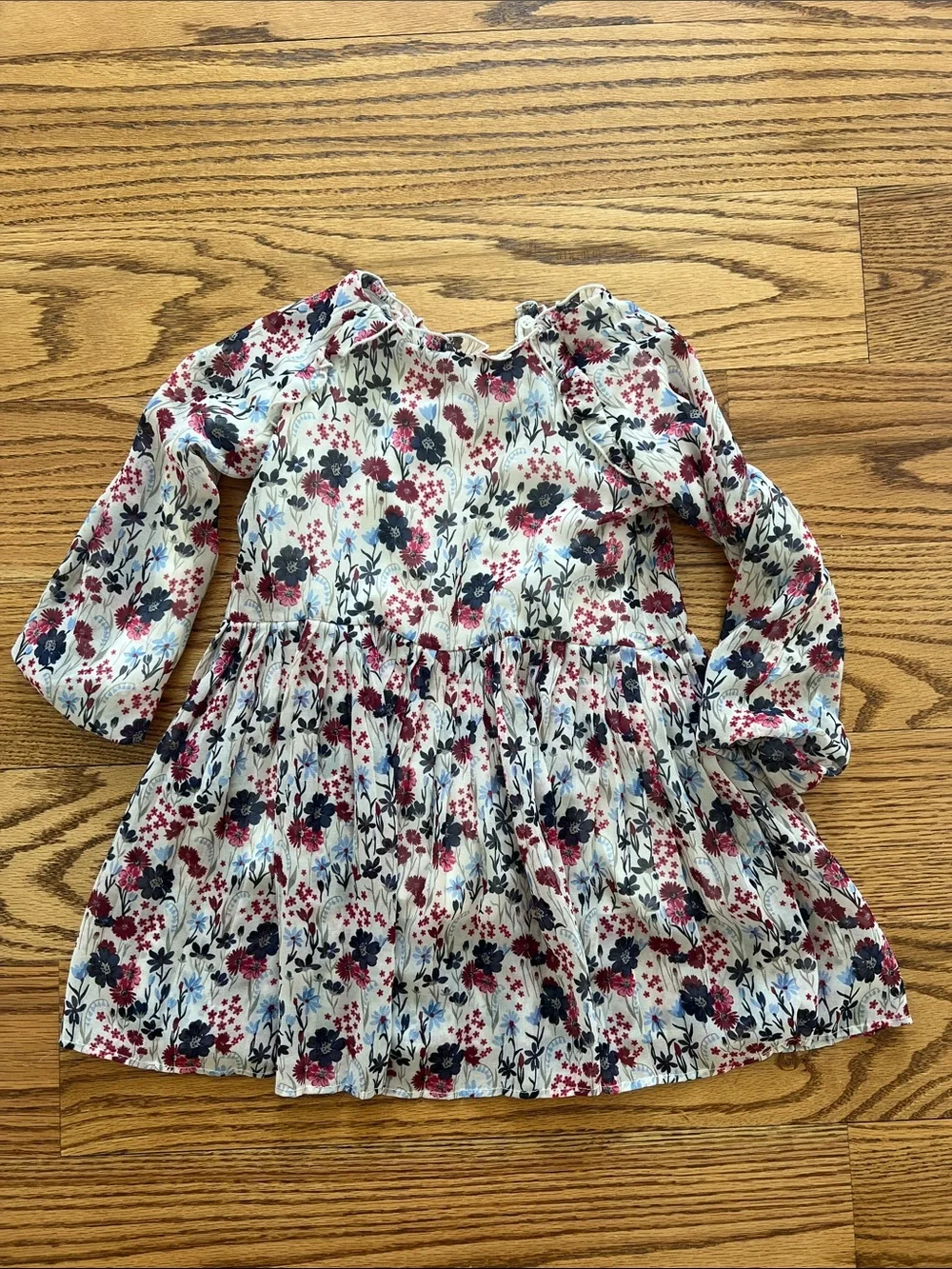 Mayoral White Dress with Pink & Navy Floral Print
